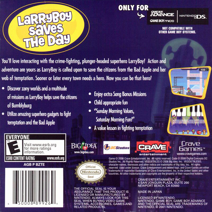 Veggietales Larryboy And The Bad Apple — box-2D-back (US)