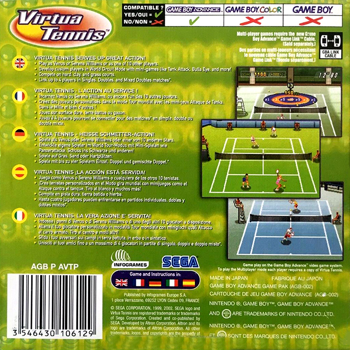 Virtua Tennis — box-2D-back (EU)
