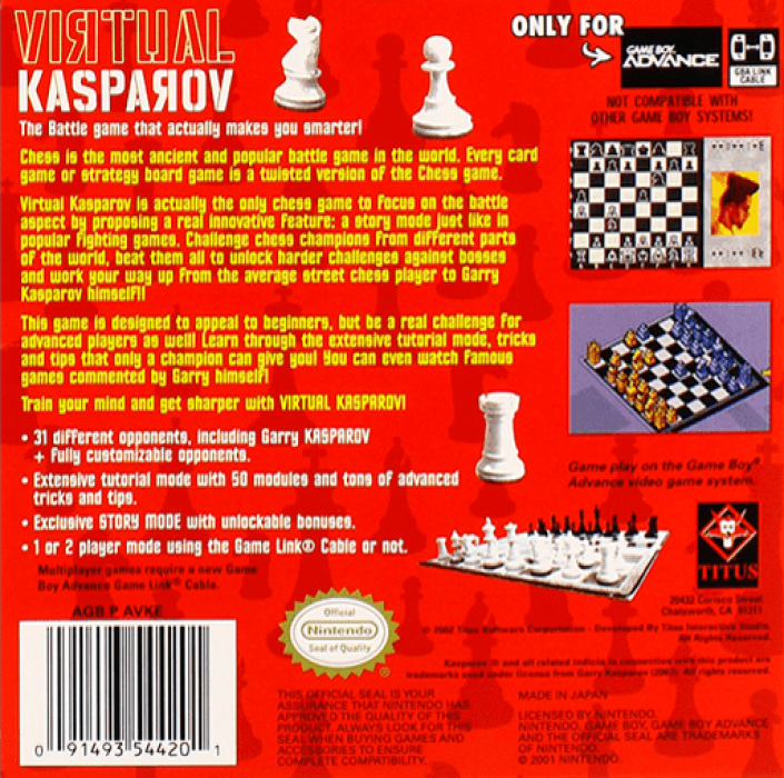 Virtual Kasparov — box-2D-back (US)