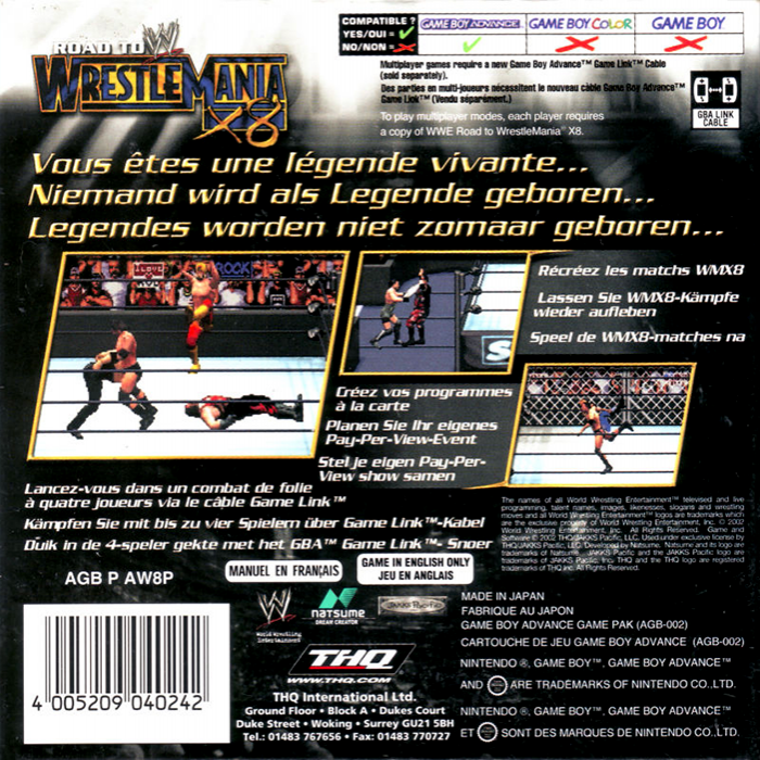 WWE - Road To Wrestlemania X8 — box-2D-back (EU)