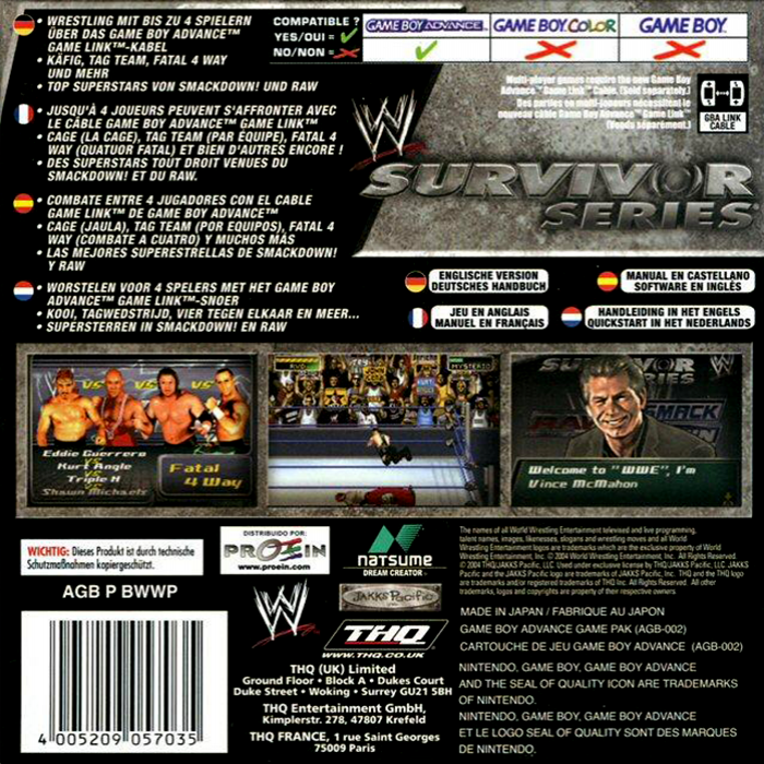 WWE Survivor Series — box-2D-back (EU)