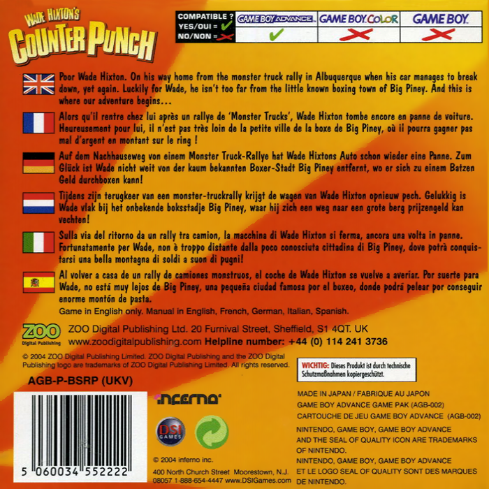 Wade Hixton's Counter Punch — box-2D-back (EU)