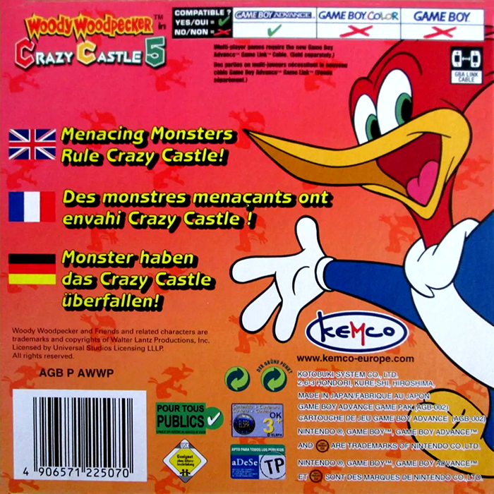 Woody Woodpecker In Crazy Castle 5 — box-2D-back (EU)