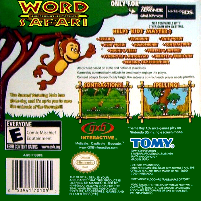 Word Safari - The Friendship Totems — box-2D-back (US)
