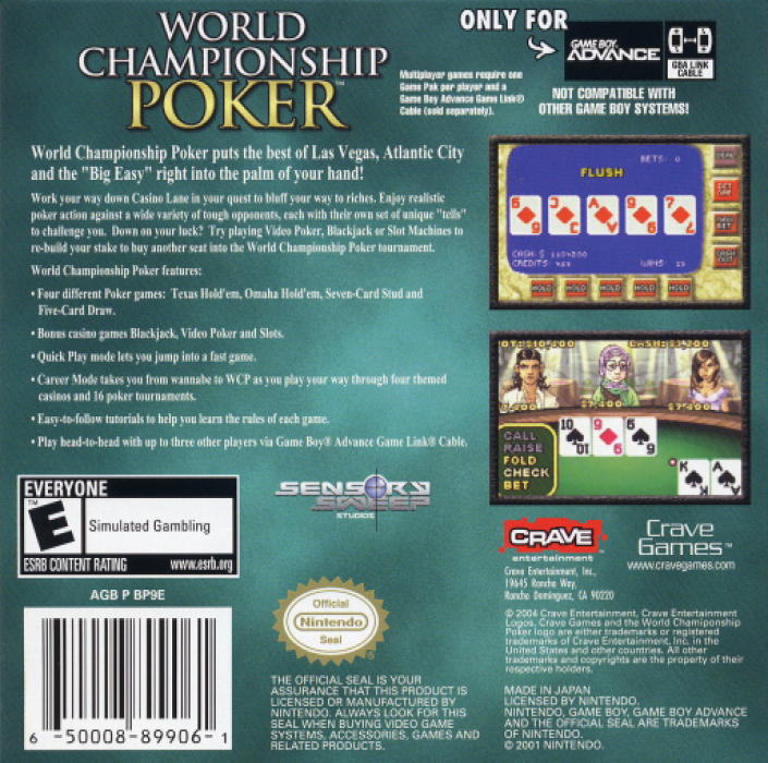 World Championship Poker — box-2D-back (US)