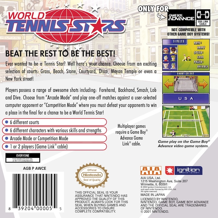 World Tennis Stars — box-2D-back (US)