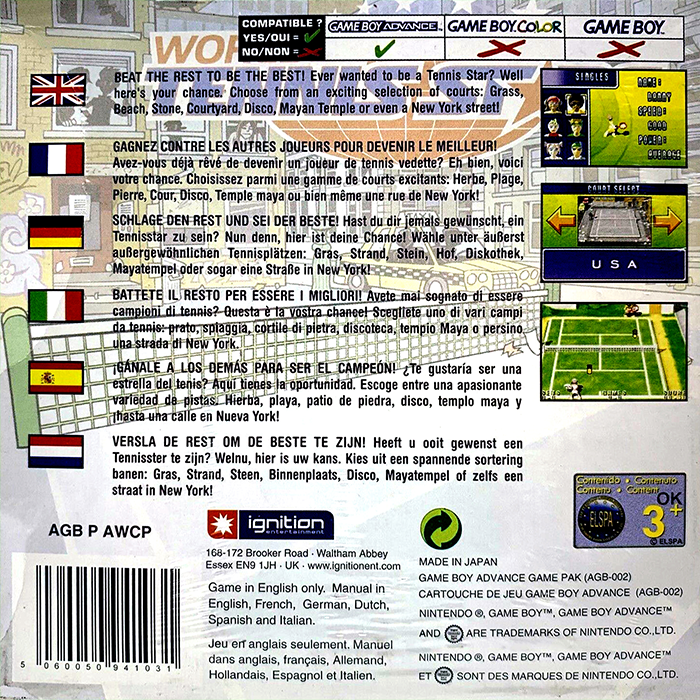 World Tennis Stars — box-2D-back (EU)