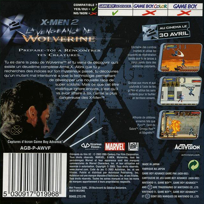 X-men 2 - La Vengeance De Wolverine — box-2D-back (FR)