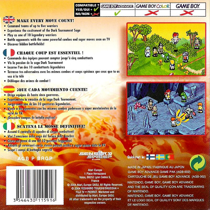 Yu Yu Hakusho - Ghost Files - Tournament Tactics — box-2D-back (EU)