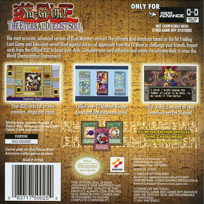 Yu-gi-oh! The Eternal Duelist Soul — box-2D-back (US)