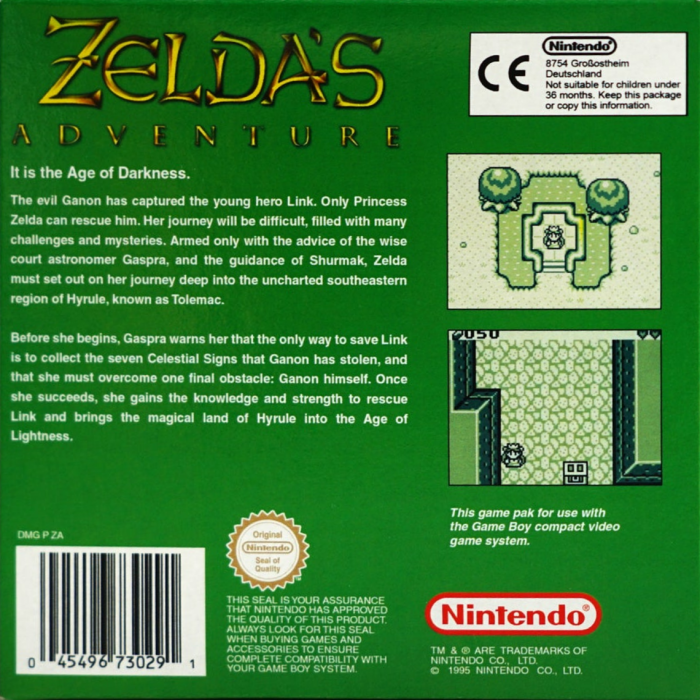 Zelda's Adventure — box-2D-back (WOR)