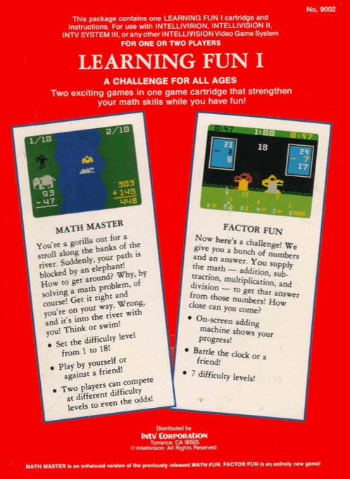 Learning Fun I - Math Master Factor Fun — box-2D-back (WOR)