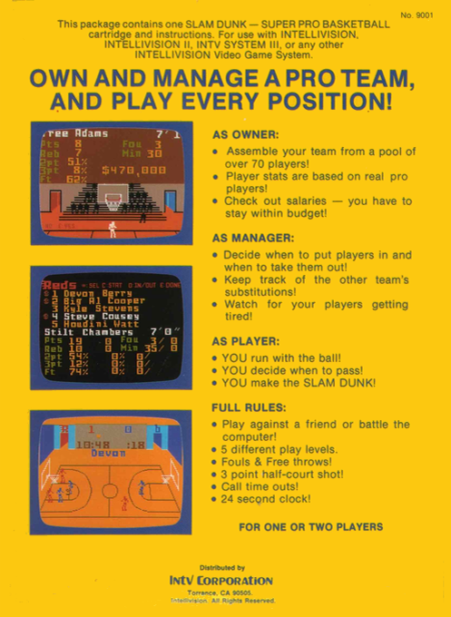 Slam Dunk - Super Pro Basketball — box-2D-back (WOR)