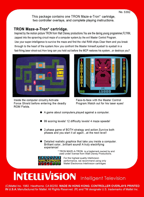 Tron - Maze-a-tron — box-2D-back (WOR)
