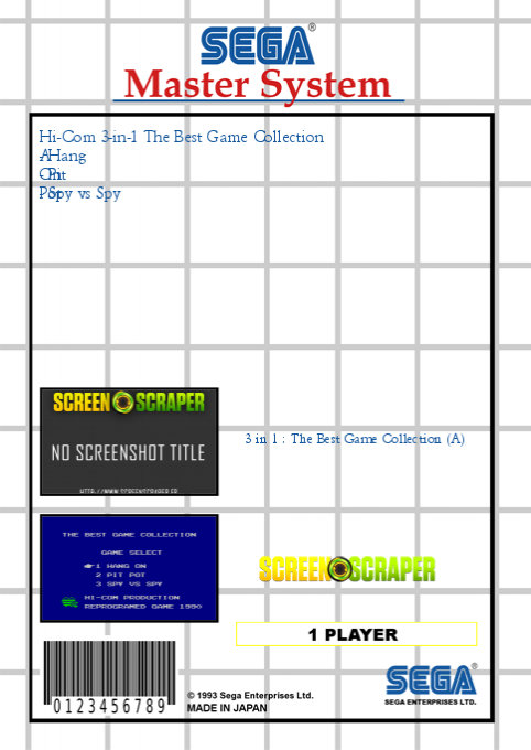 3 In 1 - The Best Game Collection — box-2D-back (SS)