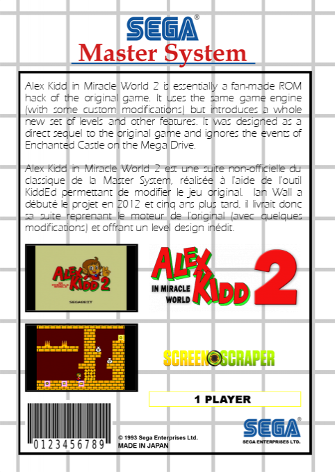 Alex Kidd In Miracle World 2 — box-2D-back (SS)
