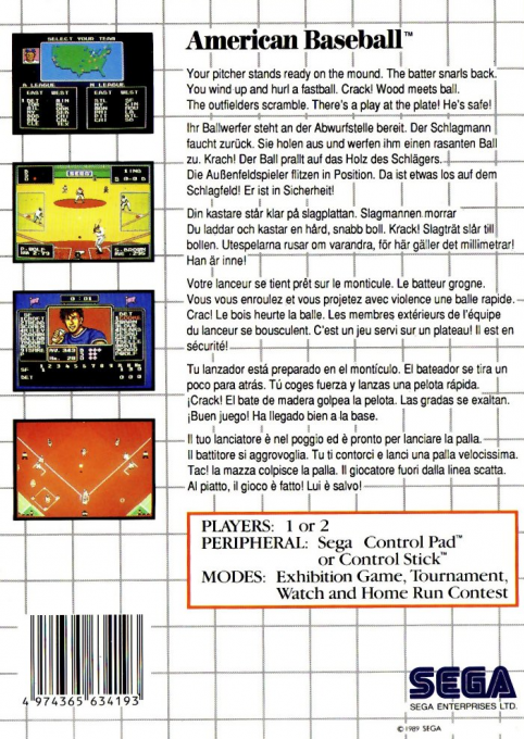 American Baseball — box-2D-back (EU)