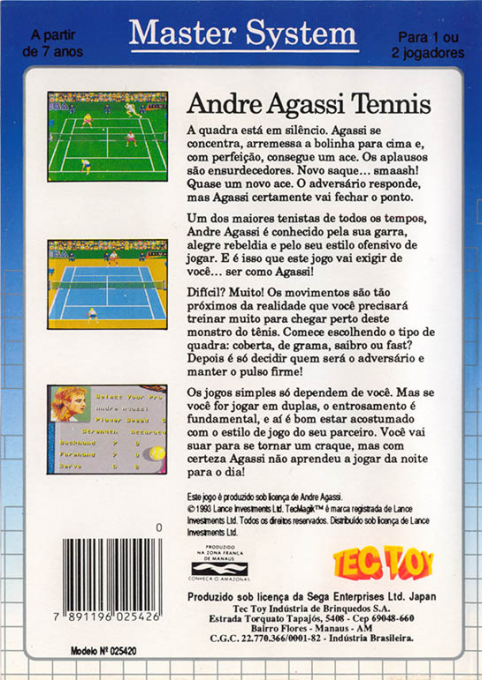 Andre Agassi Tennis — box-2D-back (BR)