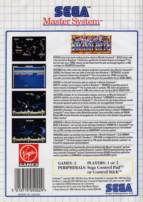 Arcade Smash Hits — box-2D-back (EU)