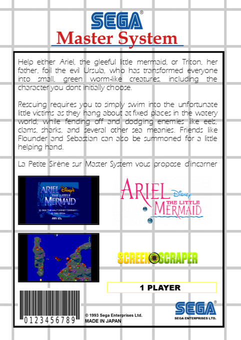 Ariel - The Little Mermaid — box-2D-back (SS)