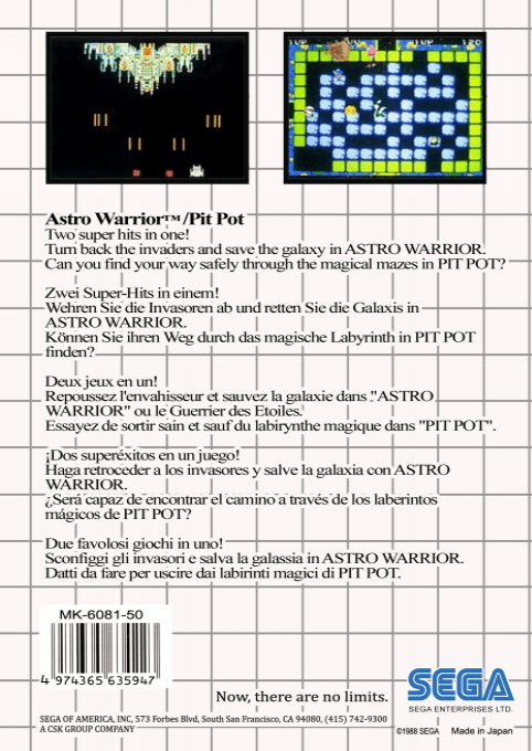 Astro Warrior and  Pit Pot — box-2D-back (EU)