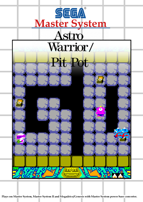 Astro Warrior and  Pit Pot — box-2D (SS)
