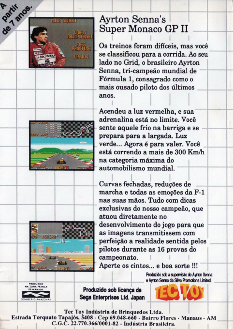 Ayrton Senna's Super Monaco Gp 2 — box-2D-back (BR)