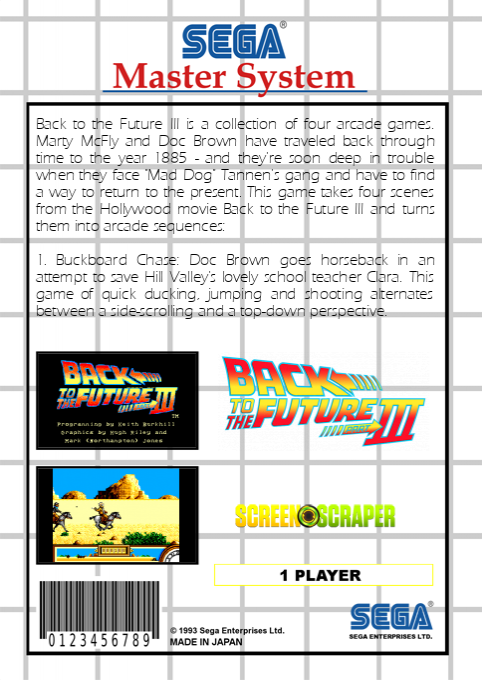 Back To The Future Part 3 — box-2D-back (SS)