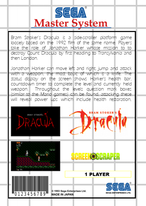 Bram Stoker's Dracula — box-2D-back (SS)