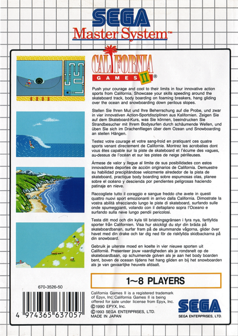 California Games 2 — box-2D-back (EU)