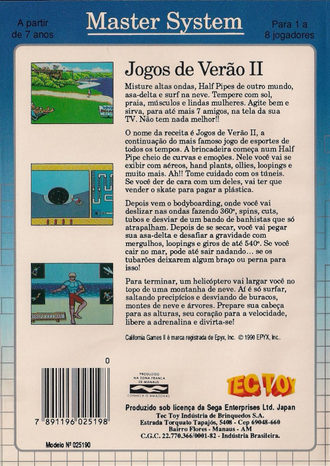 California Games 2 — box-2D-back (BR)