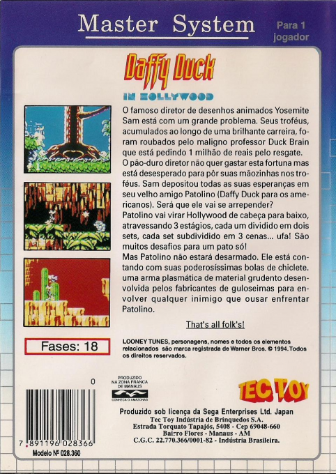 Daffy Duck In Hollywood — box-2D-back (BR)