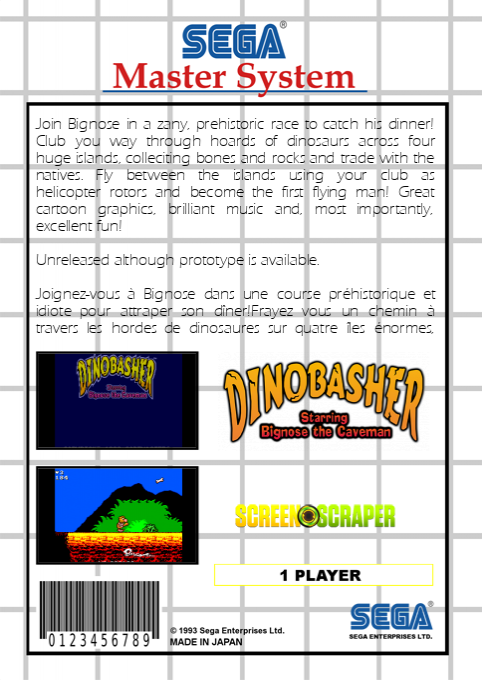 Dinobasher Starring Bignose The Caveman — box-2D-back (SS)