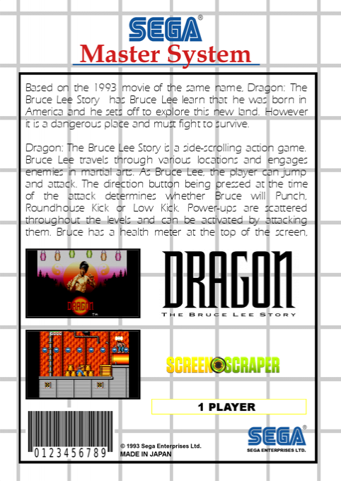 Dragon - The Bruce Lee Story — box-2D-back (SS)