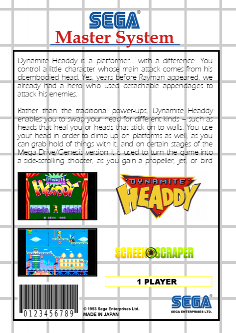 Dynamite Headdy — box-2D-back (SS)