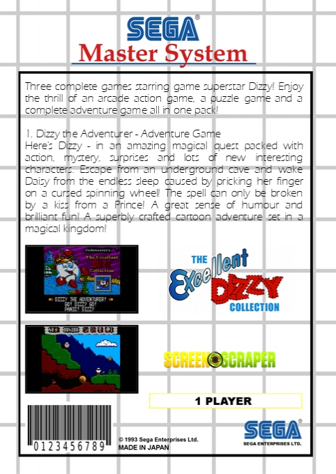 Excellent Dizzy Collection — box-2D-back (SS)