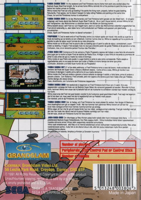 Flintstones, The — box-2D-back (EU)