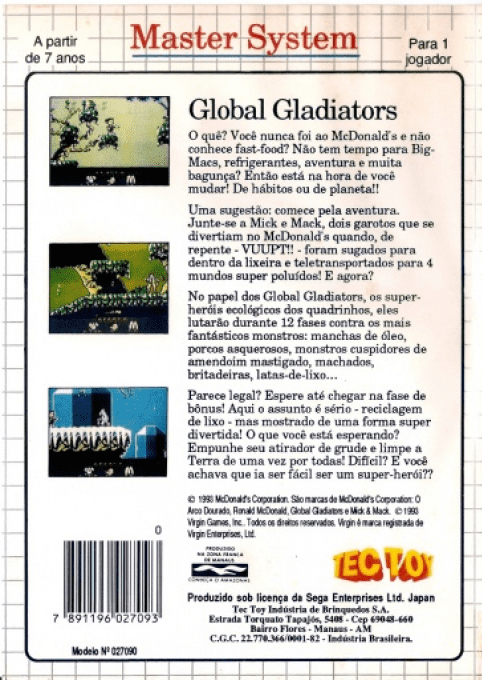 Global Gladiators — box-2D-back (BR)