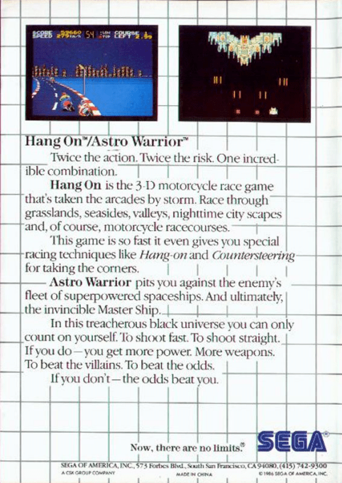 Hang-on And Astro Warrior — box-2D-back (US)