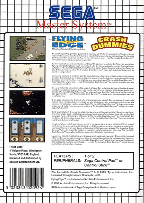 Incredible Crash Dummies, The — box-2D-back (EU)