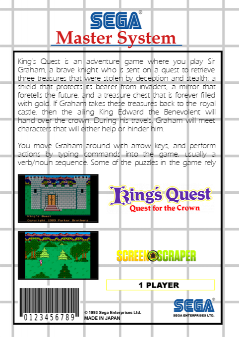 King's Quest - Quest For The Crown — box-2D-back (SS)