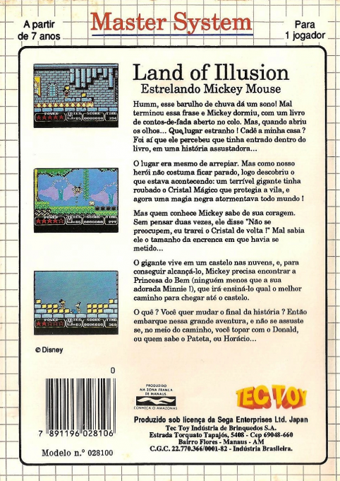 Land Of Illusion Starring Mickey Mouse — box-2D-back (BR)