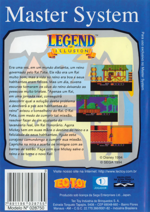 Legend Of Illusion Starring Mickey Mouse — box-2D-back (BR)