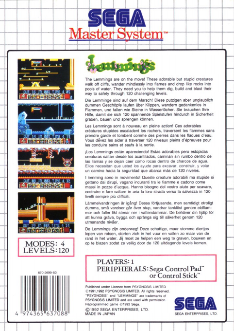 Lemmings — box-2D-back (EU)