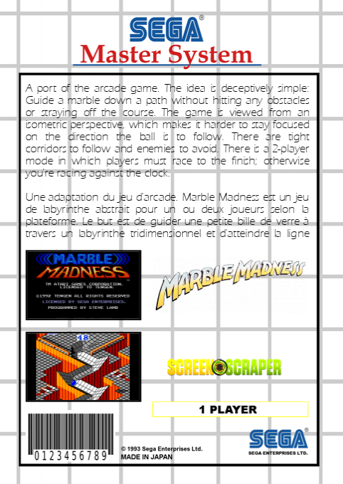 Marble Madness — box-2D-back (SS)