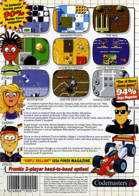 Micro Machines — box-2D-back (EU)