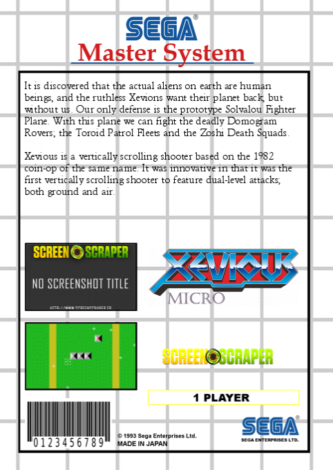Micro Xevious, The — box-2D-back (SS)