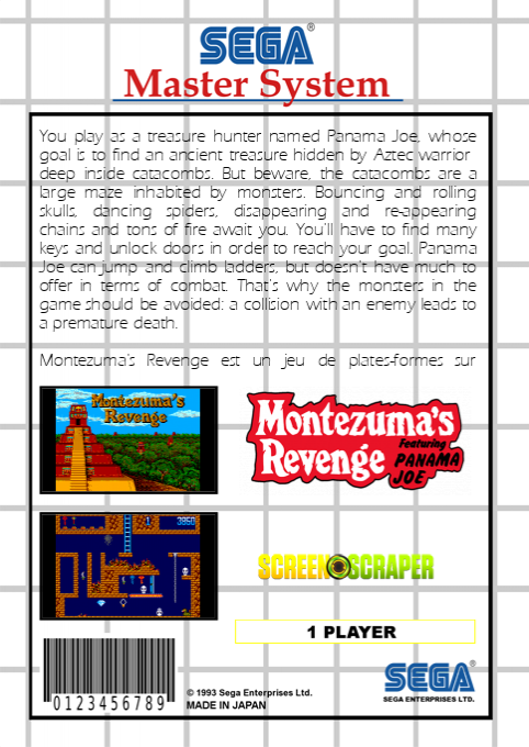 Montezuma's Revenge — box-2D-back (SS)