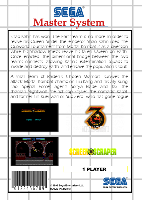 Mortal Kombat 3 — box-2D-back (SS)