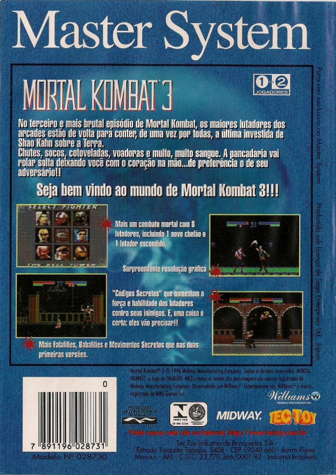 Mortal Kombat 3 — box-2D-back (BR)